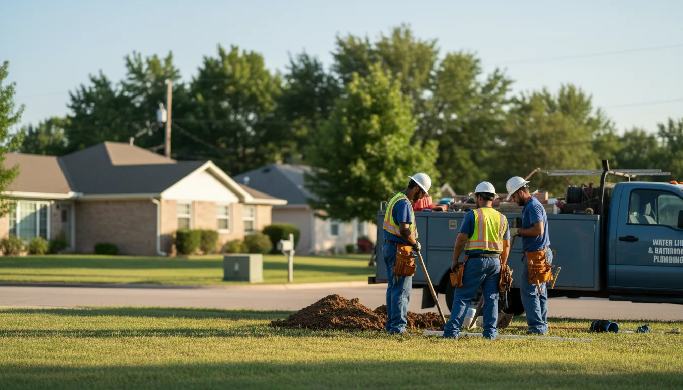 Residential water line and bathroom plumbing service in Pheba, MS